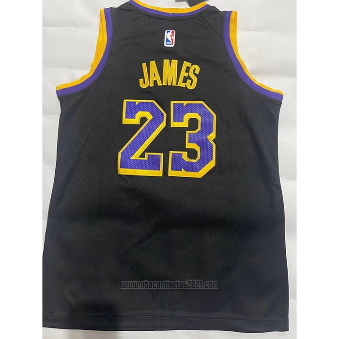 Camiseta Nino Los Angeles Lakers LeBron James #23 Earned 2021-22 Negro